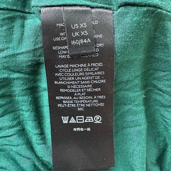 Anthropologie Green Maeve Adrienne Twist-Back Textured Velvet Midi Dress XS - Picture 14 of 16